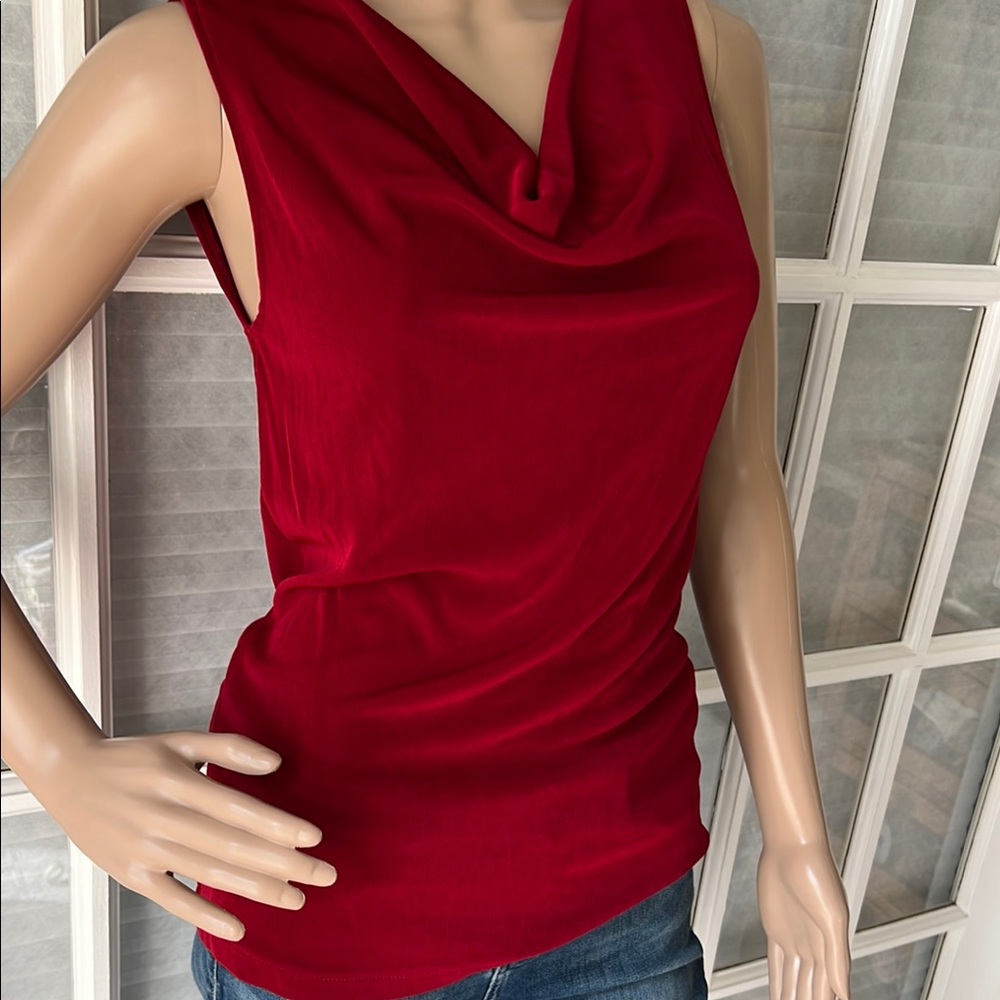 Boston Proper Elegant Ruby Red Sleeveless Top - image 1